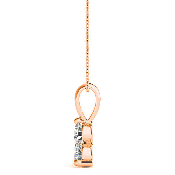 1.00 ctw Diamond Three Stone Necklace Pendant-VIRABYANI